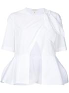 Delpozo - Knot Crossed Blouse - Women - Cotton - 40, White, Cotton
