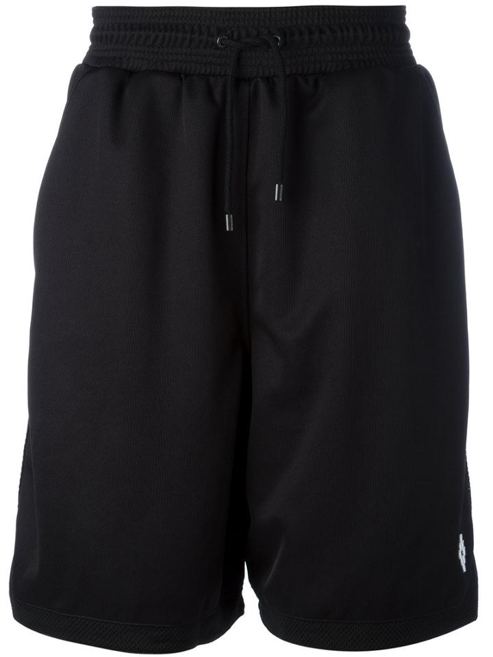 Marcelo Burlon County Of Milan - Drawstring Shorts - Men - Cotton/polyamide/polyester/viscose - L, Black, Cotton/polyamide/polyester/viscose