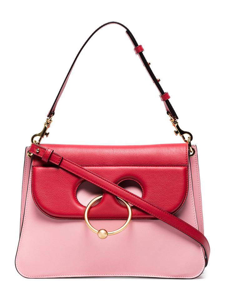 Jw Anderson Pink Pierce Medium Leather Shoulder Bag - Pink & Purple