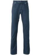 Jacob Cohen - Straight Trousers - Men - Cotton/linen/flax/spandex/elastane - 31, Blue, Cotton/linen/flax/spandex/elastane