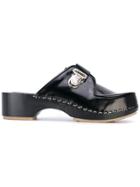 Adieu Paris Buckled Mules - Black