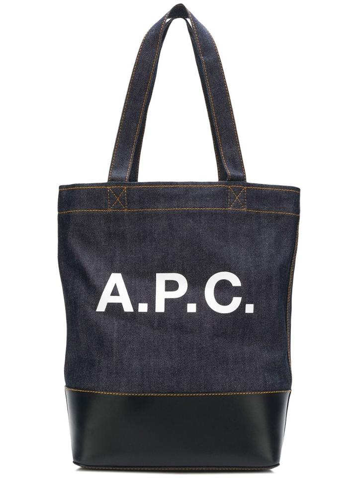 A.p.c. Logo Tote Bag - Blue