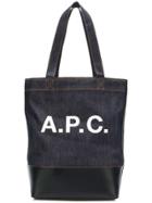 A.p.c. Logo Tote Bag - Blue