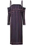 Monse Striped Bardot Tunic, Women's, Size: 0, Blue, Silk