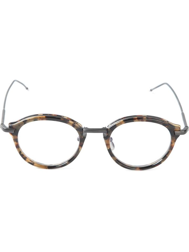 Thom Browne Round Frame Glasses, Brown, Acetate/titanium