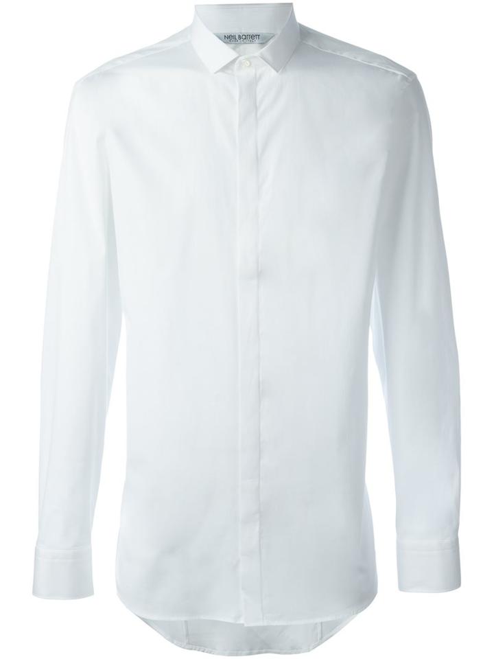 Neil Barrett Classic Shirt, Men's, Size: 41, White, Cotton
