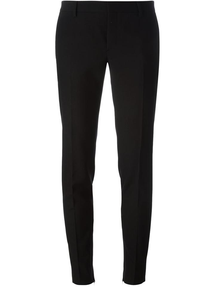 Saint Laurent Classic Skinny Trousers, Women's, Size: 40, Black, Cotton/virgin Wool
