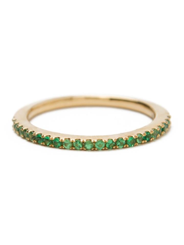 Khai Khai Tsavorite Stack Band Ring - Metallic