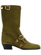 Chloé Buckled Boots - Green