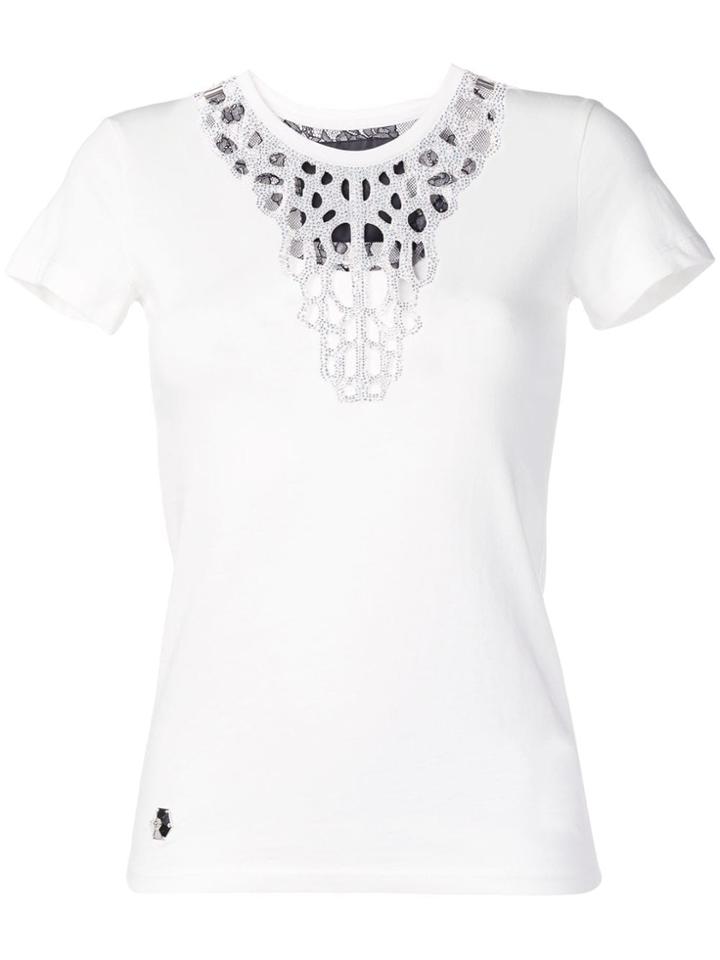 Philipp Plein Rhinestone-embellished T-shirt - White