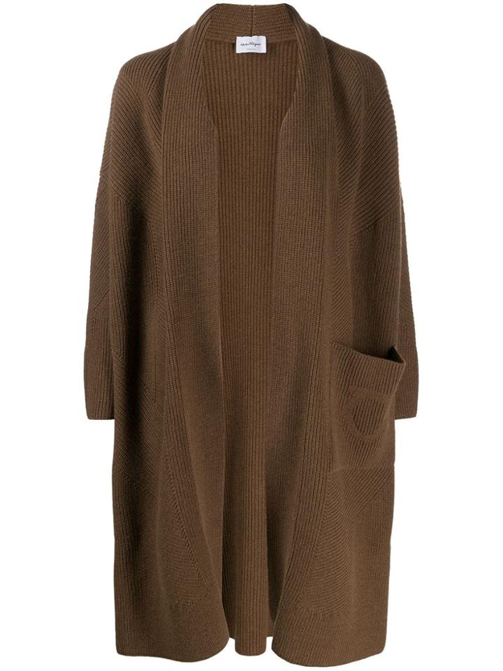 Salvatore Ferragamo Gancini Cardi-coat - Brown