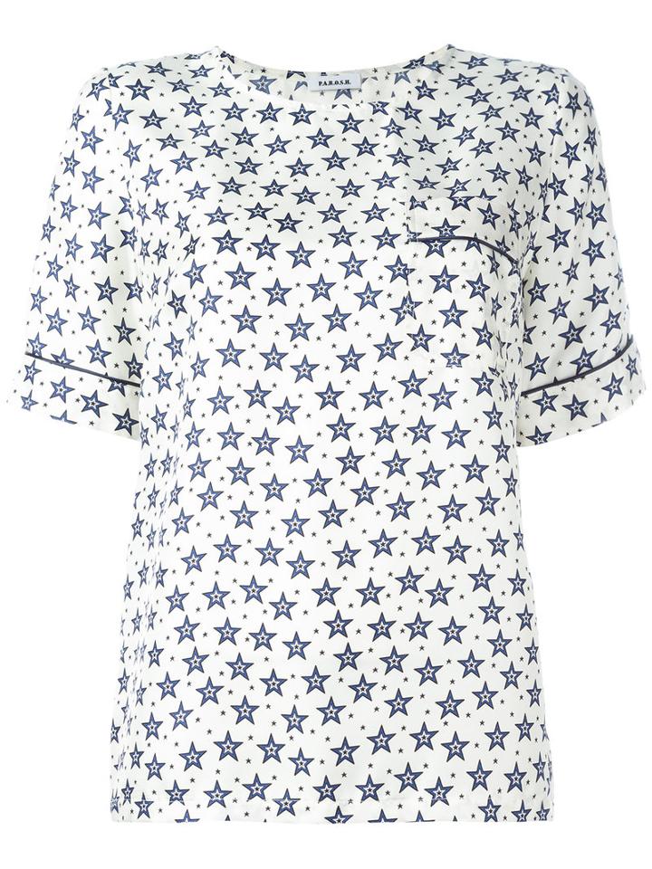 P.a.r.o.s.h. Star Print Top, Nude/neutrals, Silk