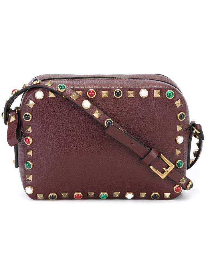 Valentino 'rockstud Rolling' Crossbody Bag, Women's, Red