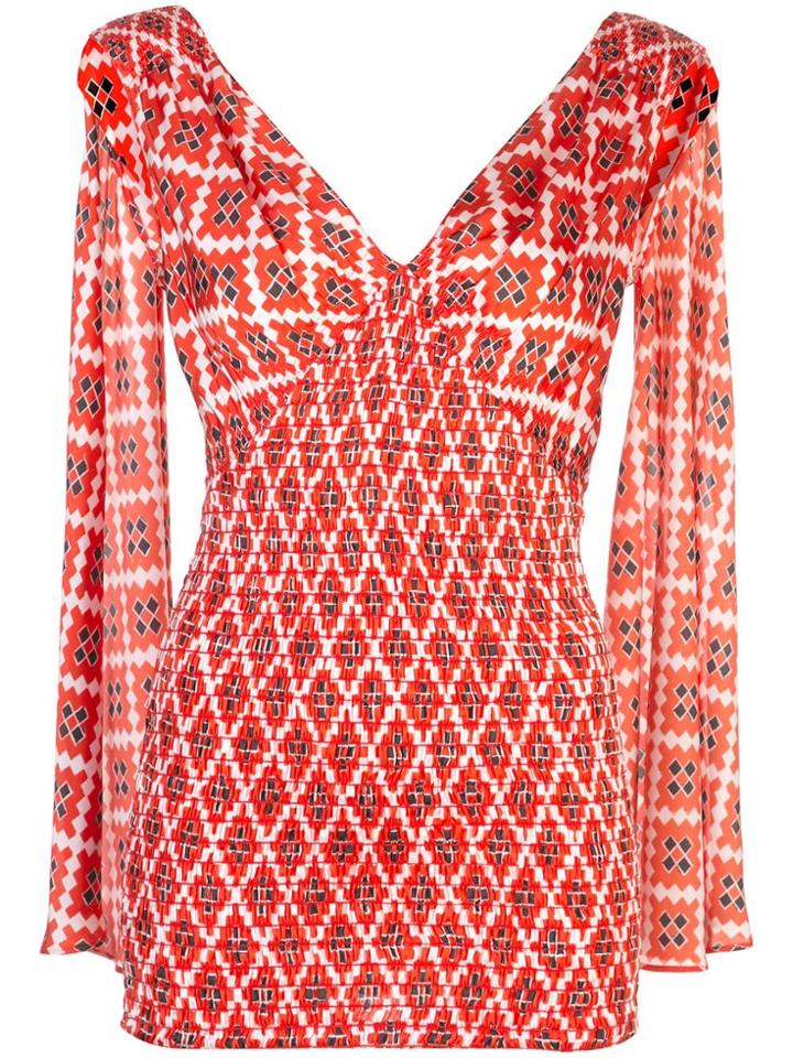 Paco Rabanne Geometric Print Top - Red