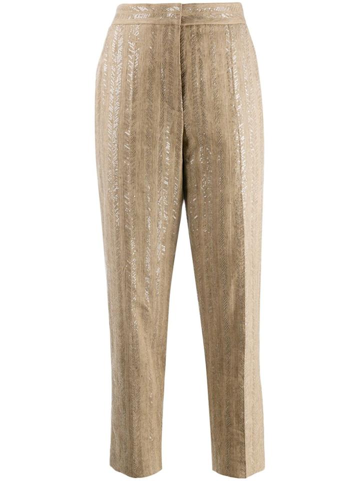 Brunello Cucinelli Sequin Embellished Trousers - Neutrals