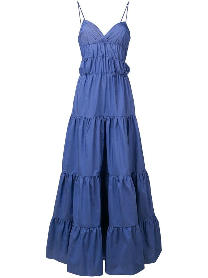 Marques'almeida Flared Maxi Dress - Blue