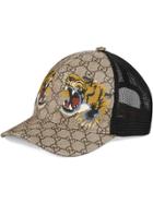 Gucci Tigers Print Gg Supreme Baseball Hat - Nude & Neutrals