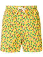 Mc2 Saint Barth Flamingo Print Swimming Shorts - Yellow