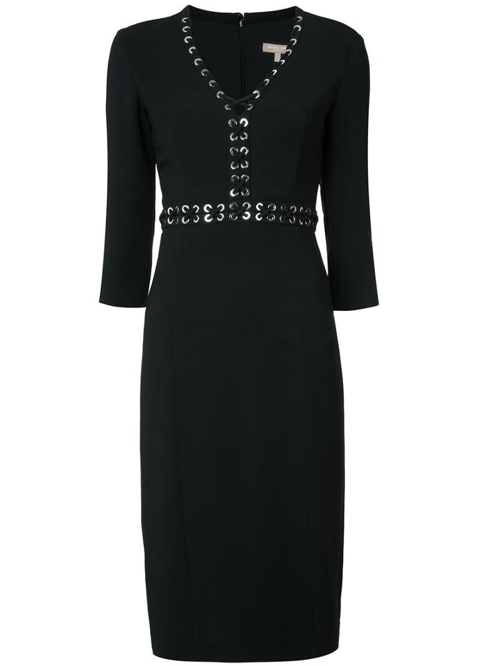 Michael Kors Laced Eyelet Dress, Women's, Size: 6, Black, Polyamide/spandex/elastane/silk/rayon