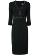 Michael Kors Laced Eyelet Dress, Women's, Size: 6, Black, Polyamide/spandex/elastane/silk/rayon