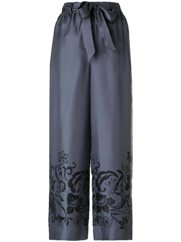 Incotex Flared Printed Trousers - Grey