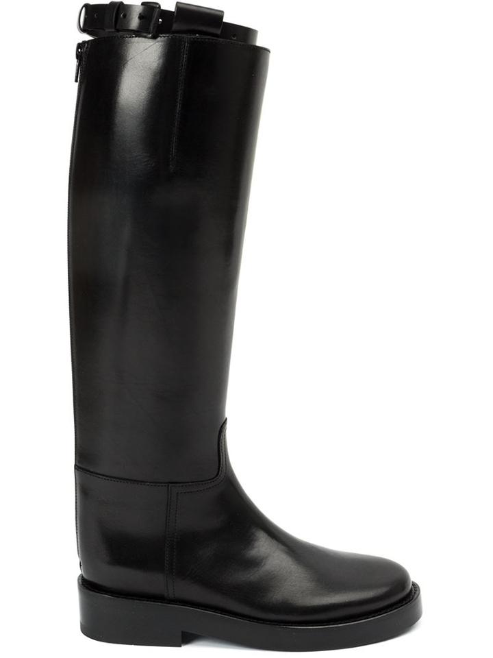 Ann Demeulemeester Blanche Buckled Strap Knee Boots