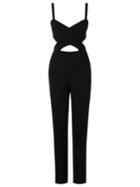 Reinaldo Lourenço Panelled Jumpsuit, Women's, Size: 40, Black, Polyester