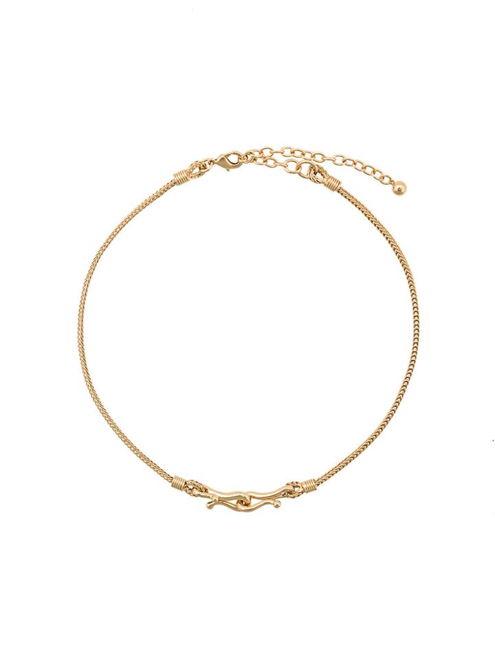 Eddie Borgo Double Hook Necklace - Metallic