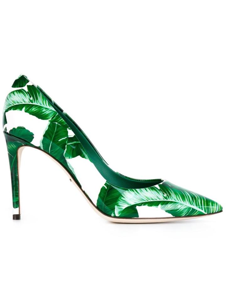 Dolce & Gabbana Banana Leaf Print Pumps