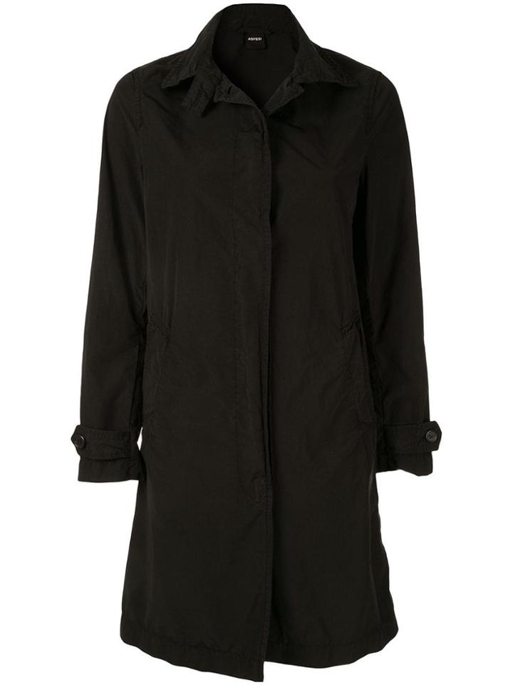 Aspesi Single-breasted Fitted Coat - Black