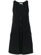 Chloé - Black Deep V Dress - Women - Silk/virgin Wool - 34, Silk/virgin Wool