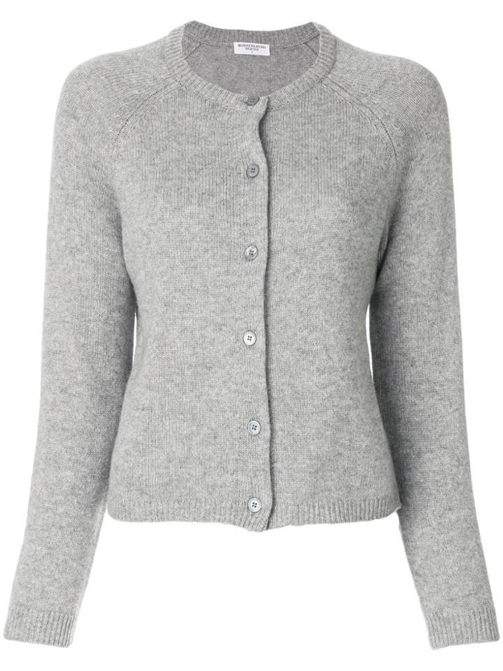 Majestic Filatures Crew Neck Cardigan - Grey