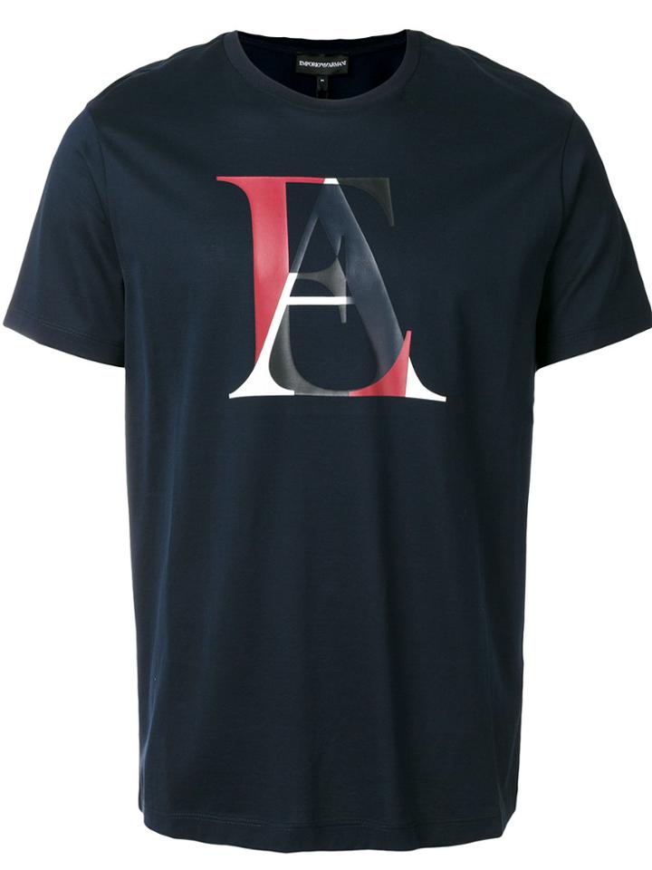 Emporio Armani Logo Print T-shirt - Blue