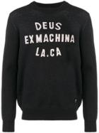 Deus Ex Machina Slogan Knit Sweater - Black