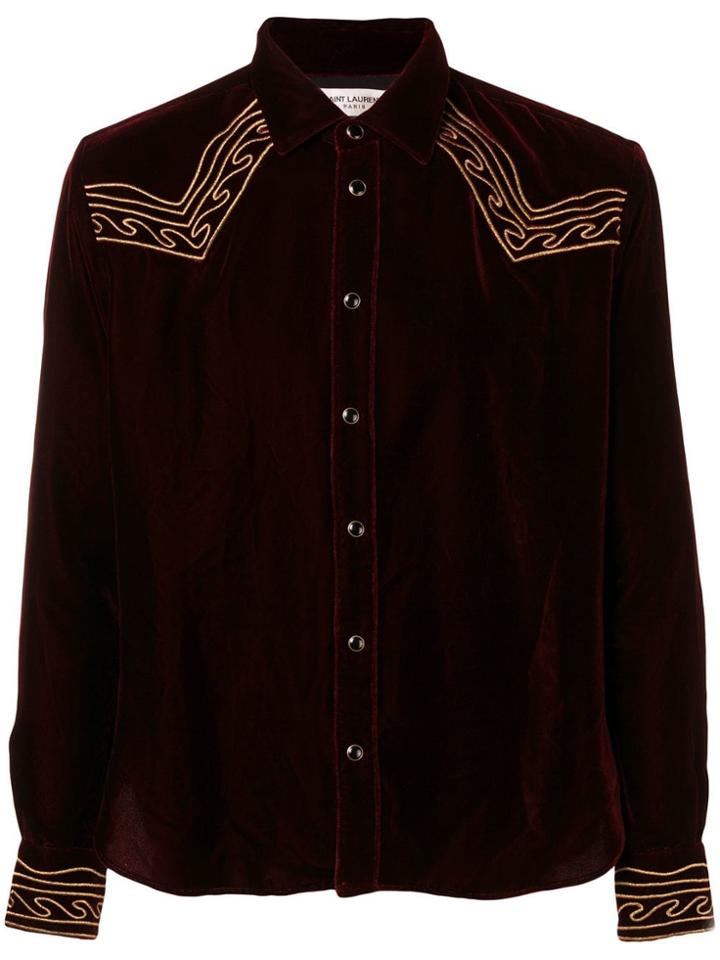 Saint Laurent Embroidered Western-style Shirt