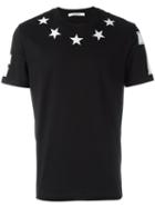 Givenchy Cuban-fit Star Appliqué T-shirt, Men's, Size: Medium, Black, Polyester/acrylic/wool/cotton