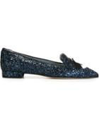 Chiara Ferragni Flirting Glitter Slippers, Women's, Size: 39, Blue, Leather/plastic