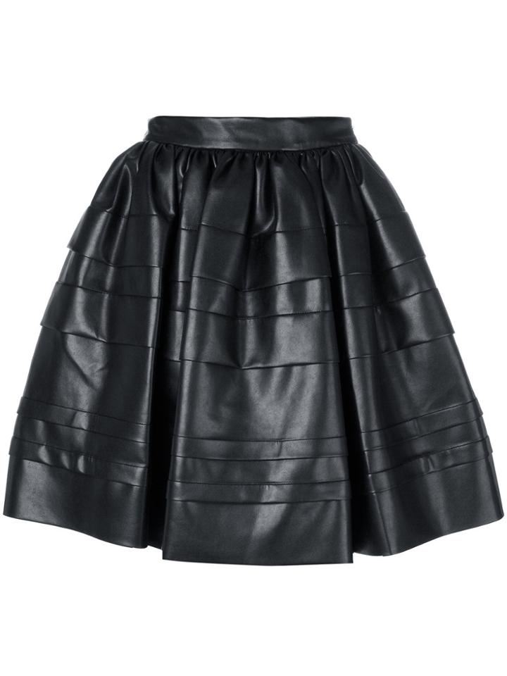 Ermanno Scervino Embossed Stripes Full Skirt - Black