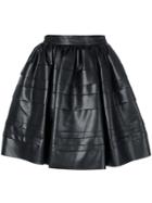 Ermanno Scervino Embossed Stripes Full Skirt - Black