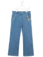 Rykiel Enfant - Embroidered Wide Leg Jeans - Kids - Cotton/spandex/elastane - 10 Yrs, Blue