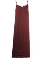 Asceno Long Slip Silk Dress - Red