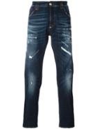 Philipp Plein Distressed Straight-leg Jeans, Men's, Size: 30, Cotton/spandex/elastane/polyester