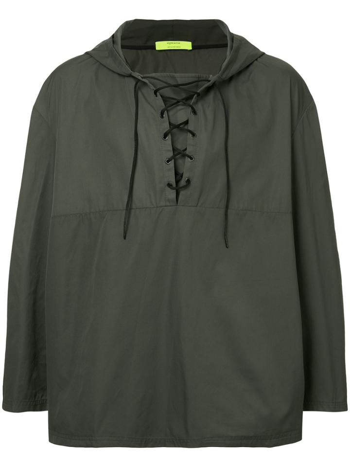 Ex Infinitas Anti-culture Lace-up Hoodie - Grey