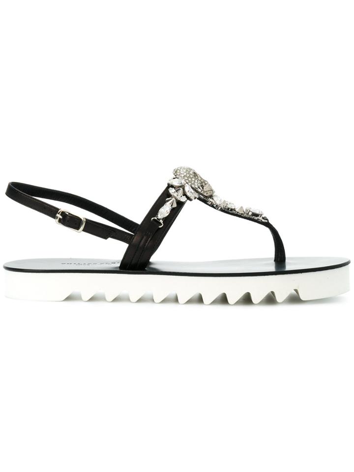 Philipp Plein Skull Slingback Sandals - Black