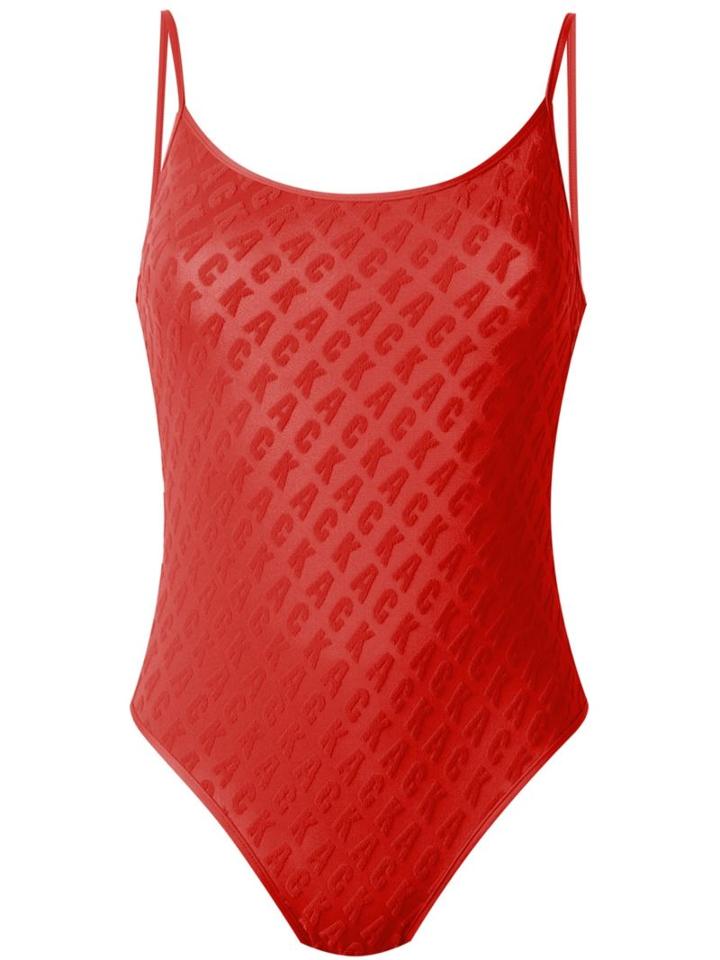 Ack Textured One Piece, Women's, Size: Large, Red, Polyamide/spandex/elastane