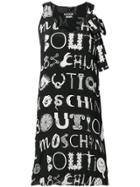 Boutique Moschino Ornamental Letters A-line Dress - Black