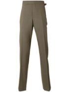 Tom Ford Tailored Tapered Trousers, Men's, Size: 50, Brown, Wool/silk/cupro