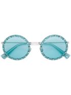 Valentino Eyewear Embellished Crystals Sunglasses - Blue