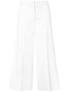 Rochas - Flared Cropped Trousers - Women - Cotton/spandex/elastane - 42, White, Cotton/spandex/elastane