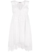 Lace Detail Dress, Women's, Size: 42, White, Linen/flax/polyamide/viscose/nylon, Ermanno Scervino